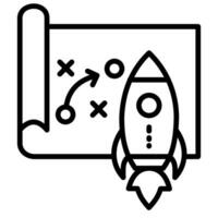 Launch Strategy Icon line vector illustration