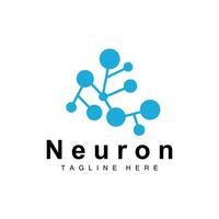 Neuron logo simple design network cel technology particles template Illustration vector