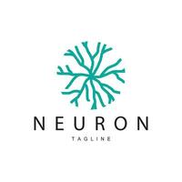 Neuron logo simple design network cel technology particles template Illustration vector