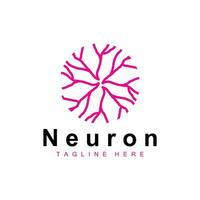 Neuron logo simple design network cel technology particles template Illustration vector