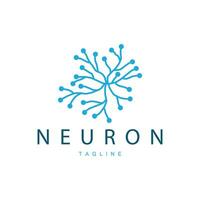 Neuron logo simple design network cel technology particles template Illustration vector