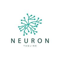 Neuron logo simple design network cel technology particles template Illustration vector