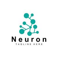 Neuron logo simple design network cel technology particles template Illustration vector