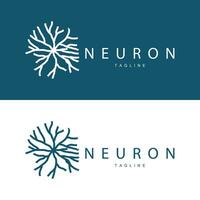 Neuron logo simple design network cel technology particles template Illustration vector