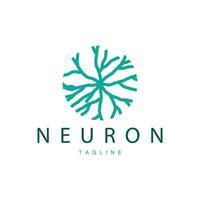 Neuron logo simple design network cel technology particles template Illustration vector