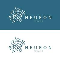 Neuron logo simple design network cel technology particles template Illustration vector