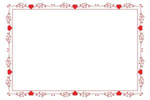 Heart Swirl Romantic Love ornaments isolated border layout, red hearts ornate award frame border, Valentines Day Card Border Square frame design, decorative heart rectangle frame vector element