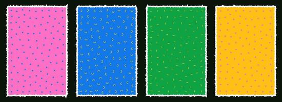 Set of paper backgrounds with abstract geometric shapes. A piece of colored paper. Banner, background, filled with geometric shapes. vector