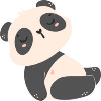 mignonne bébé Panda dans en train de dormir pose dessin animé main tiré plat conception png