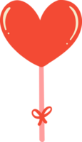 Cute Valentine heart candy lollipop illustration png