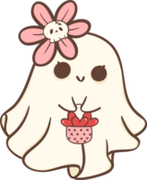 Kawaii Valentine ghost with heart png