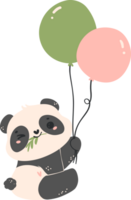 Baby Shower Panda with balloons nursery illustration for baby shower png