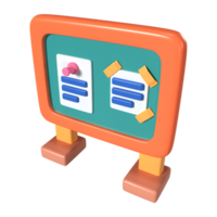 prikbord 3d illustratie pictogram png