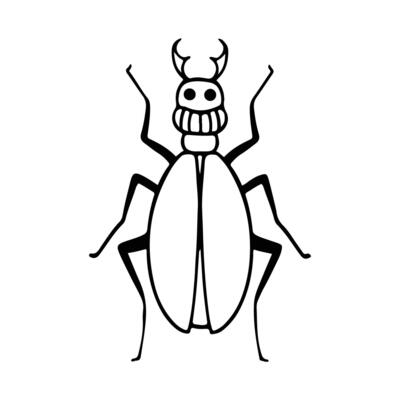Hand-Drawn Insect Doodle Illustration. Insect or Bug Cartoon In Line Style Isolated In White Background. Insect Cartoon for Coloring Book