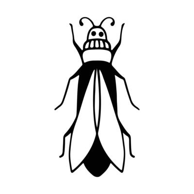 Hand-Drawn Insect Doodle Illustration. Insect or Bug Cartoon In Line Style Isolated In White Background. Insect Cartoon for Coloring Book