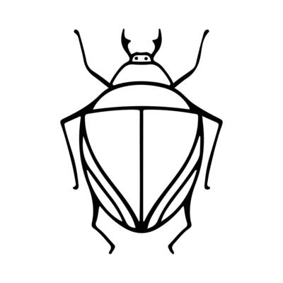 Hand-Drawn Insect Doodle Illustration. Insect or Bug Cartoon In Line Style Isolated In White Background. Insect Cartoon for Coloring Book
