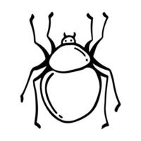 dibujado a mano insecto garabatear ilustración. insecto o error dibujos animados en línea estilo aislado en blanco antecedentes. insecto dibujos animados para colorante libro vector