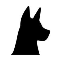perro cabeza silueta ilustración en aislado antecedentes vector