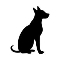 Dog silhouette illustration on isolated background vector