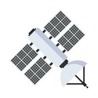 Flat illustration of space satellite on isolated background vector