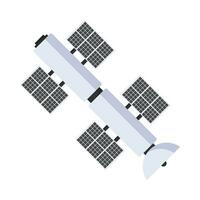 Flat illustration of space satellite on isolated background vector