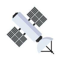 Flat illustration of space satellite on isolated background vector