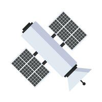 Flat illustration of space satellite on isolated background vector