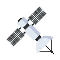 Flat illustration of space satellite on isolated background vector