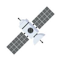 Flat illustration of space satellite on isolated background vector