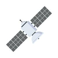 Flat illustration of space satellite on isolated background vector