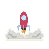 rocket fly illustration vector