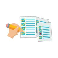 task list with pencil in hand illustration vector