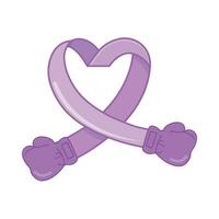 ribbon cancer day with boxing illustration vector