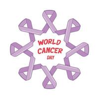 ribbon cancer day illustration vector