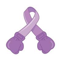 ribbon cancer day with boxing illustration vector