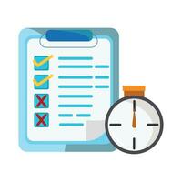 task list with stopwatch illustration vector