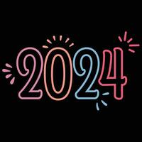 Colorful 2024 new year vector