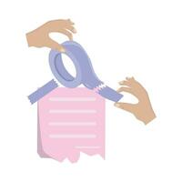 tap in hand with paper illustration vector