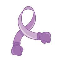 ribbon cancer day with boxing illustration vector