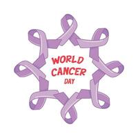 ribbon cancer day illustration vector