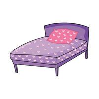 double bed illustration vector