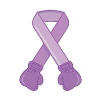 ribbon cancer day with boxing illustration vector