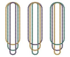 mano dibujado acuarela mardi gras carnaval simbolos cuerda de rosario collar joyería lanza en tradicional color. soltero objeto aislado en blanco antecedentes. diseño para fiesta invitación, imprimir, tienda vector