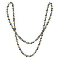 mano dibujado acuarela mardi gras carnaval simbolos cuerda de rosario collar joyería lanza en tradicional color. soltero objeto aislado en blanco antecedentes. diseño para fiesta invitación, imprimir, tienda vector