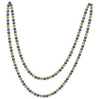 Hand drawn watercolor Mardi Gras carnival symbols. String of beads necklace jewelry throws in traditional color. Single object isolated on white background. Design for party invitation, print, shop vector