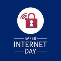 Safer Internet Day .Cyber security concept vector design template .