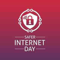 Safer Internet Day .Cyber security concept vector design template .