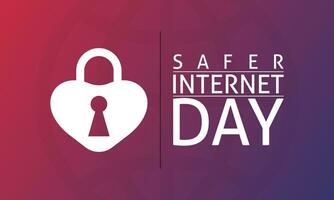 Safer Internet Day .Cyber security concept vector design template .