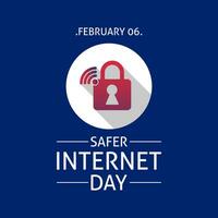 Safer Internet Day .Cyber security concept vector design template .