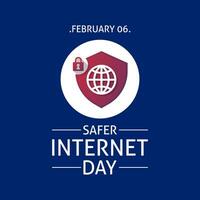 Safer Internet Day .Cyber security concept vector design template .